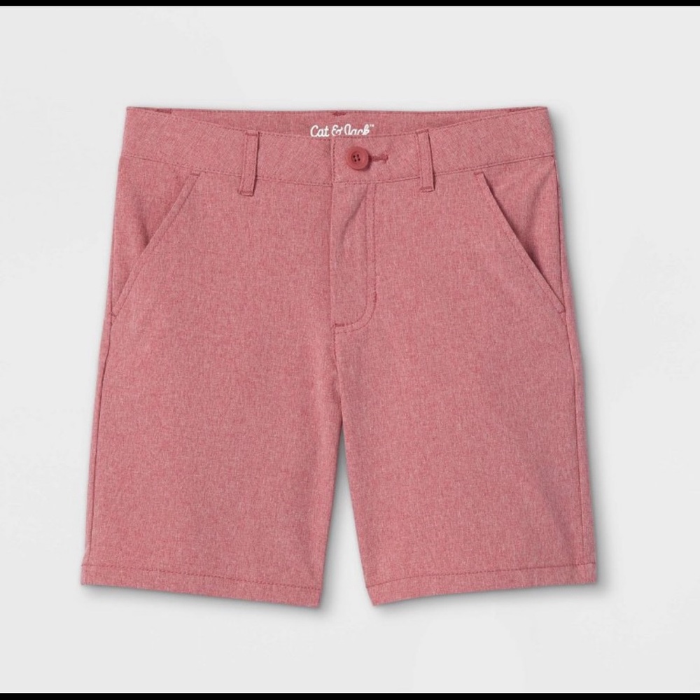 2 pair: Cat & Jack Boys' Flat Front Chino Shorts size 8 Adjustable Waist